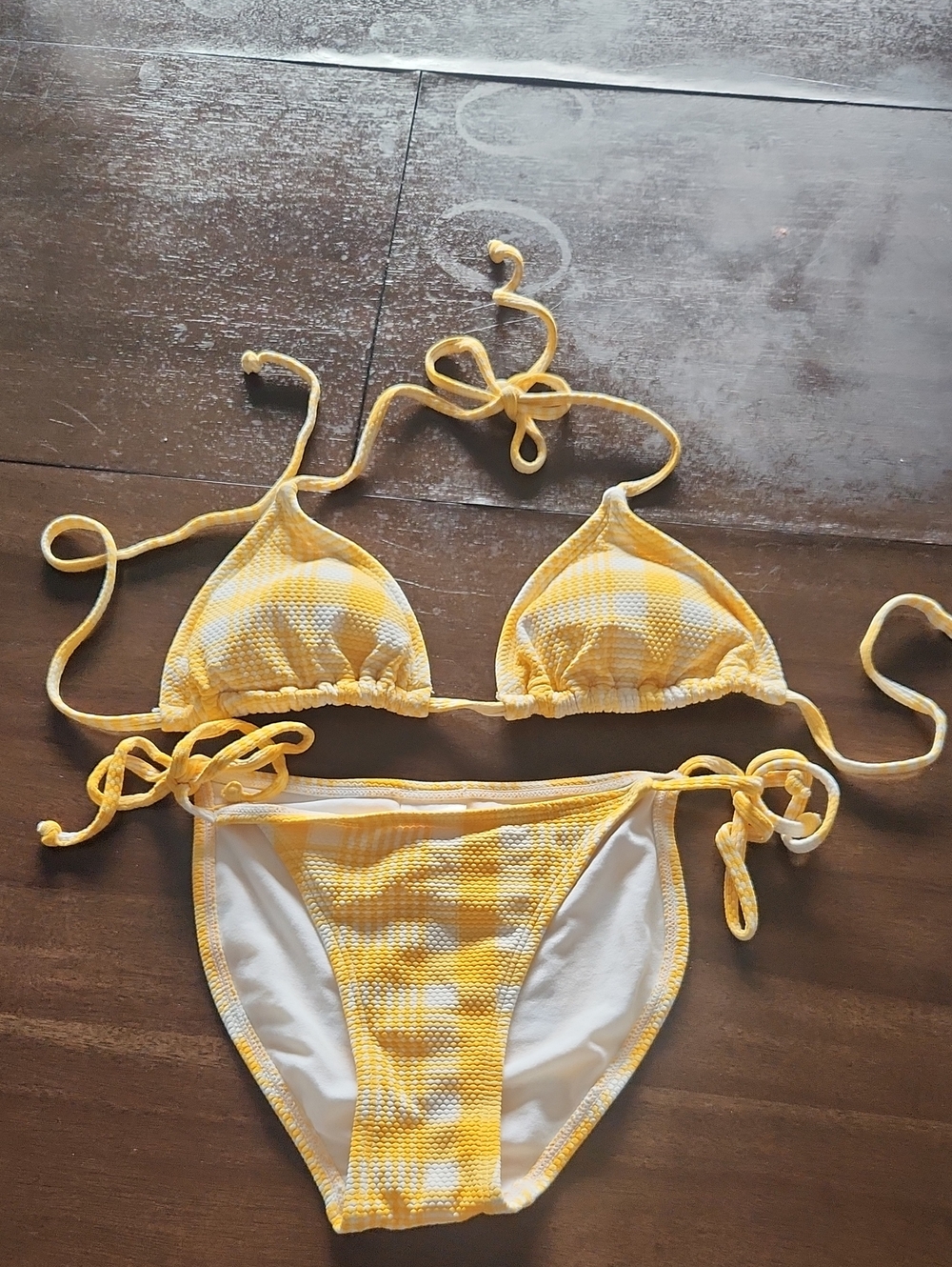 Xhilaration Yellow Tie-String Bikini Set